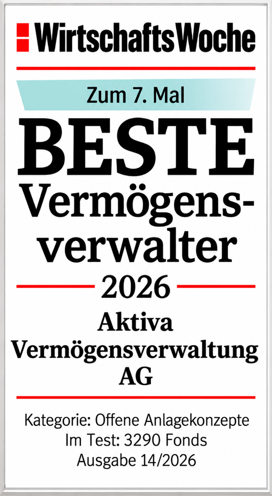 WirtschaftsWoche – Beste Vermögensverwalter 2026 – Aktiva Vermögensverwaltung AG – Kategorie: Defensiv/Ausgewogen